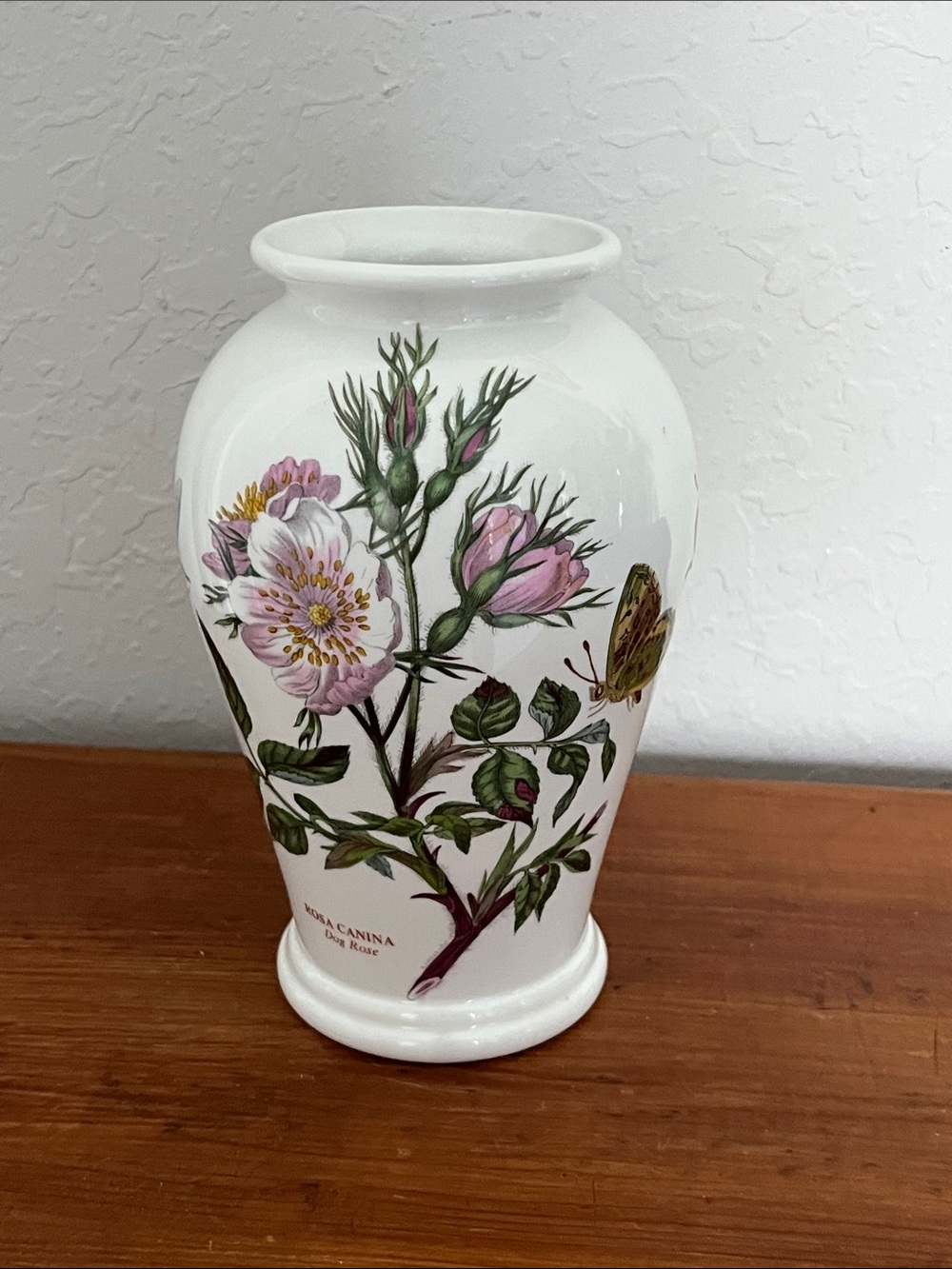 Portmeirion Botanic Garden Fire & Ice Series Vase Dog rose Made in Britain VTG